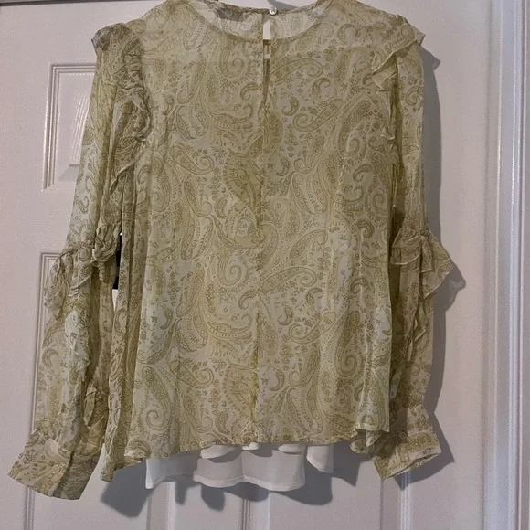 Lucky Brand Womens ruffle blouse with paisley print - M - Picture 7 of 9